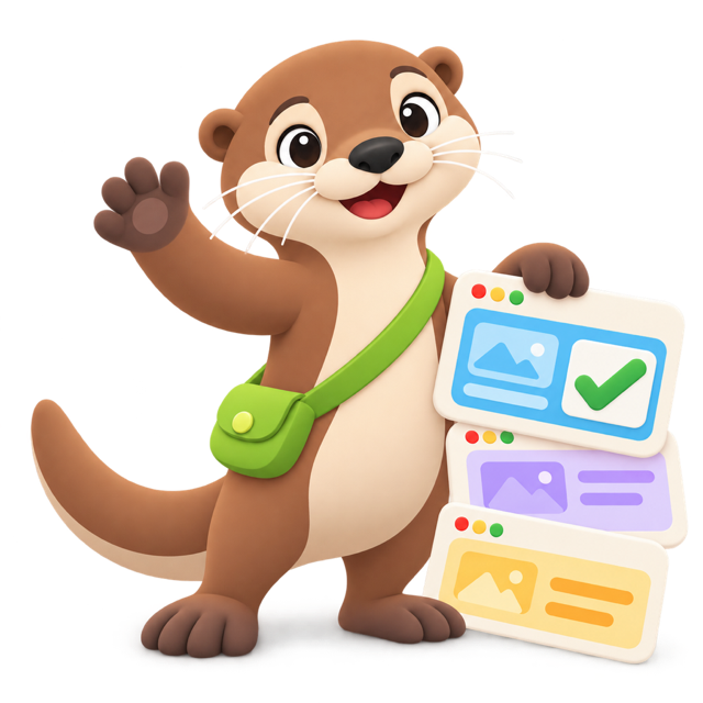 Ollie the otter waving